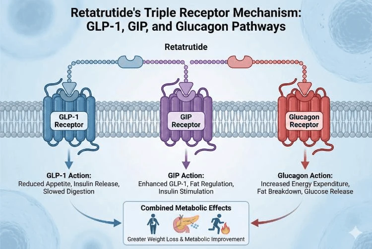 Retatrutide: Triple Agonist Mechanism, Structure, Pharmacokinetics and Current Research